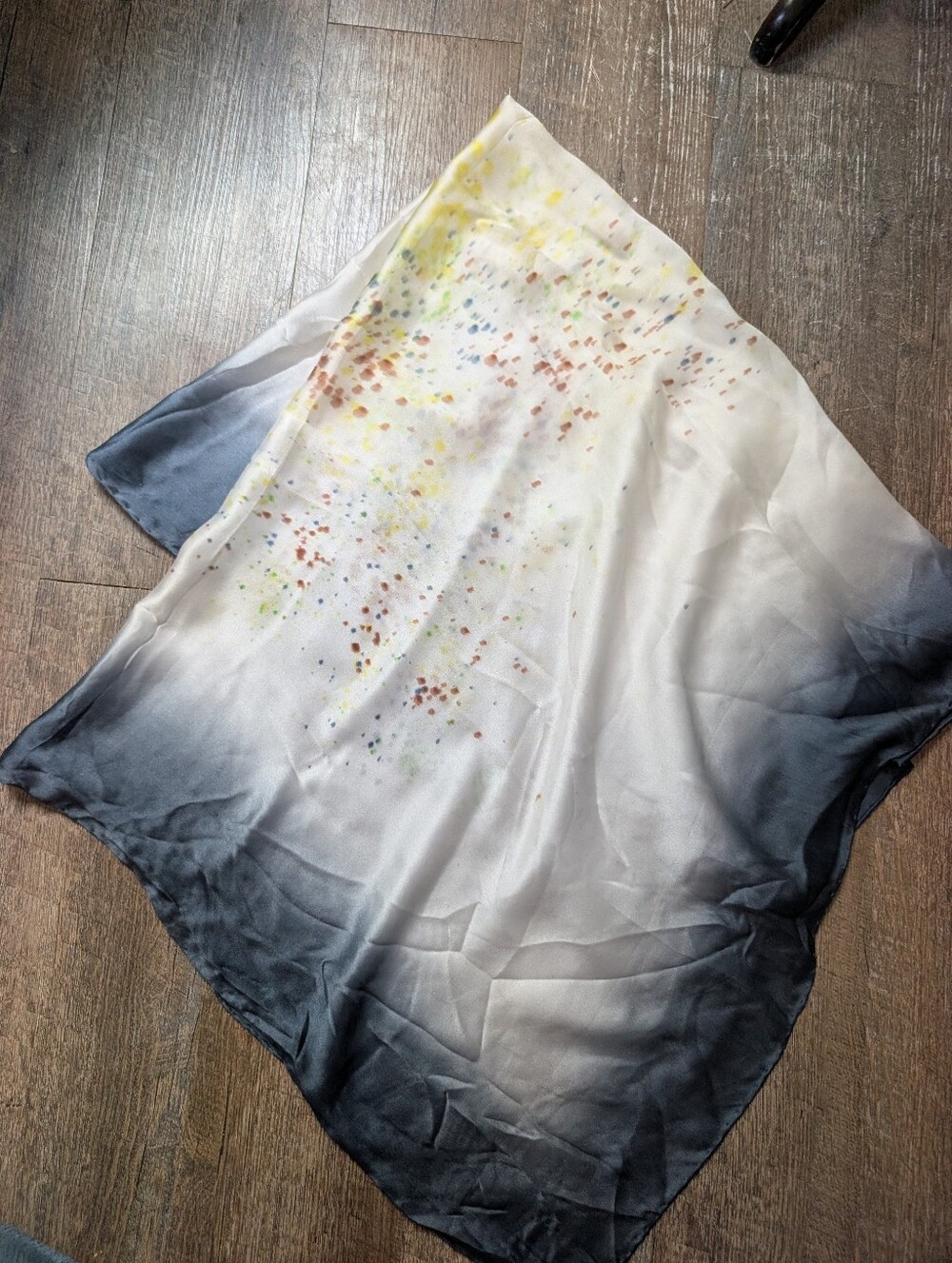 Hand Dyed Silk Scarf Hand Rolled Edges